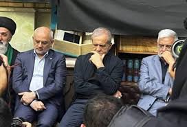 حضور پزشکیان در مراسم بزرگداشت شهدای جنگ ۱۲ روزه